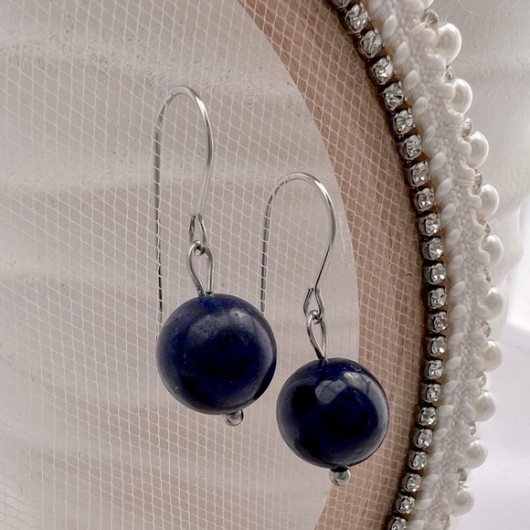LAPIS Stainless Steel Drop Earrings - Picture 4 of 12